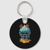 Baseball Catcher Mask Ice Cream Drip Sprinkles Des Sleutelhanger (Voorkant)