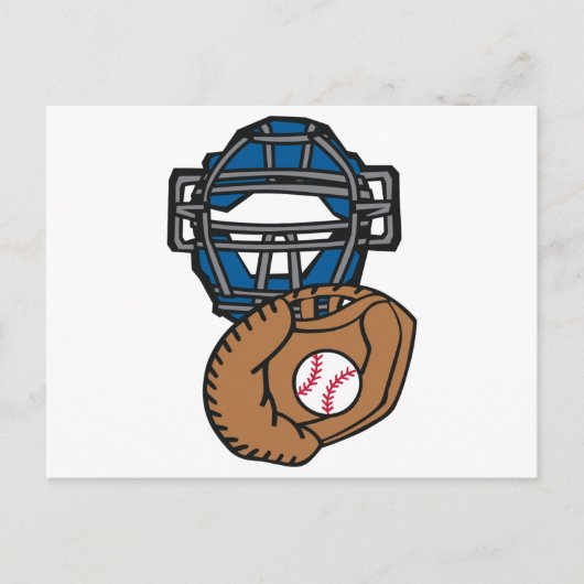 Baseball Catcher Masker Glove Briefkaart (Voorkant)