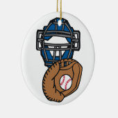 Baseball Catcher Masker Glove Keramisch Ornament (Rechts)