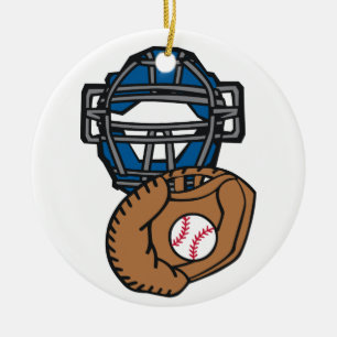 Baseball Catcher Masker Glove Keramisch Ornament