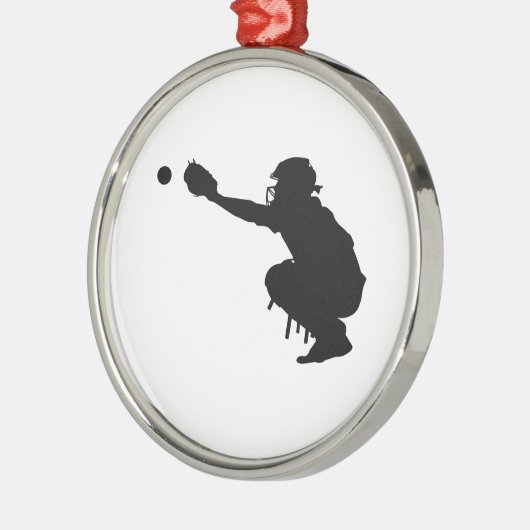 Baseball Catcher Metalen Ornament (Links)