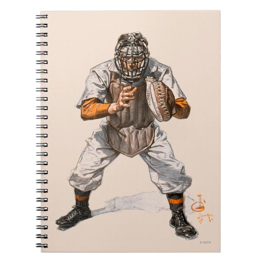 Baseball Catcher Notitieboek (Voorkant)