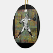 Baseball Catcher Ornament Colorful Wood (Links)
