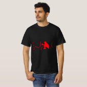 Baseball Catcher  - Red Baseball Catcher Heartbeat T-shirt (Voorkant volledig)