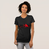 Baseball Catcher - Red Baseball Catcher Heartbeat T-shirt (Voorkant volledig)