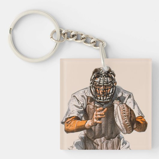 Baseball Catcher Sleutelhanger (Voorkant)