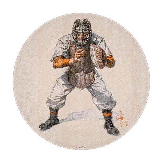 Baseball Catcher Snijplank (Voorkant)