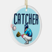 Baseball Catcher T-shirts en cadeautjes Keramisch Ornament (Rechts)