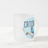 Baseball Catcher T-shirts en cadeautjes Matglas Koffiemok (Voorkant rechts)