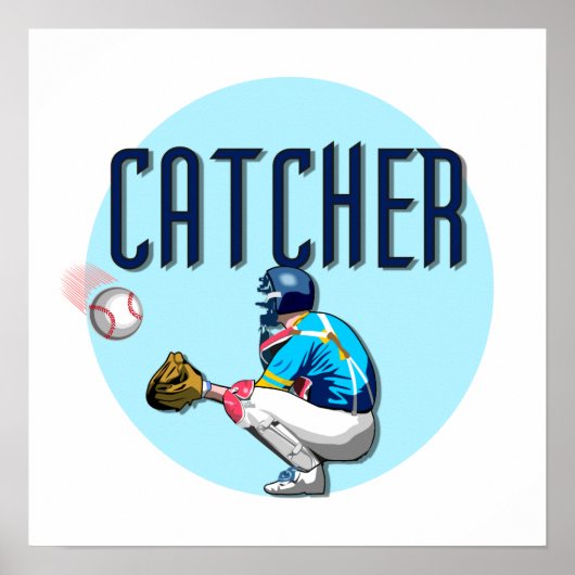 Baseball Catcher T-shirts en cadeautjes Poster (Voorkant)