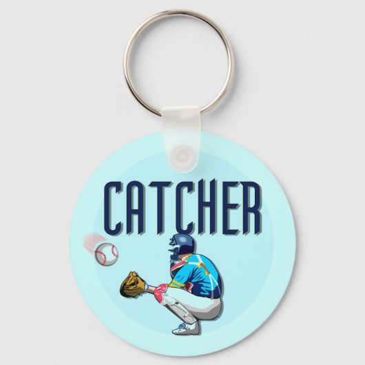 Baseball Catcher T-shirts en cadeautjes Sleutelhanger (Voorkant)