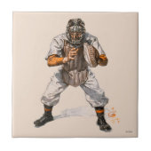 Baseball Catcher Tegeltje (Voorkant)