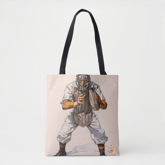 Baseball Catcher Tote Bag (Voorkant)