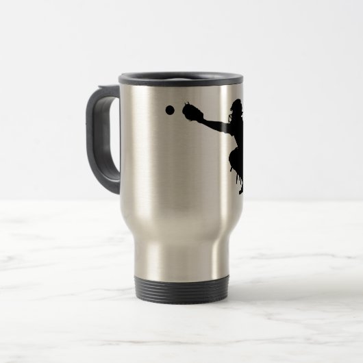 Baseball Catcher Travel Mug Reisbeker (Voorkant links)