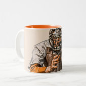 Baseball Catcher Tweekleurige Koffiemok (Voorkant links)