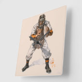 Baseball Catcher Vierkante Klok (Hoek)