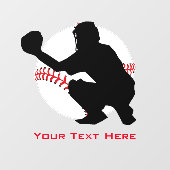 Baseball Catcher Window Cling Raamsticker (Vel)