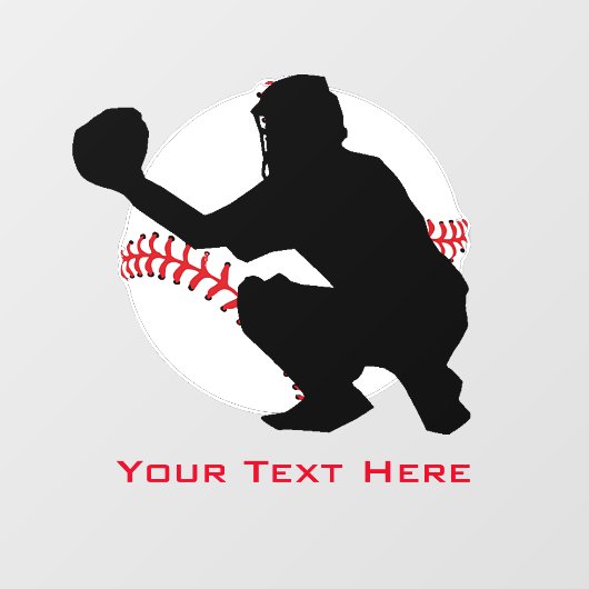 Baseball Catcher Window Cling Raamsticker (Vel)