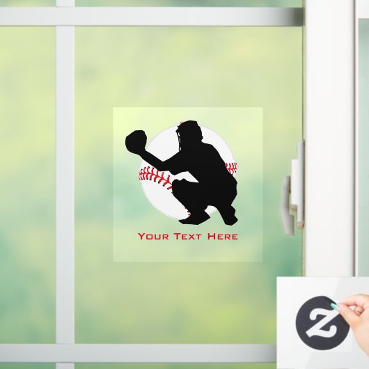 Baseball Catcher Window Cling Raamsticker (Huis)