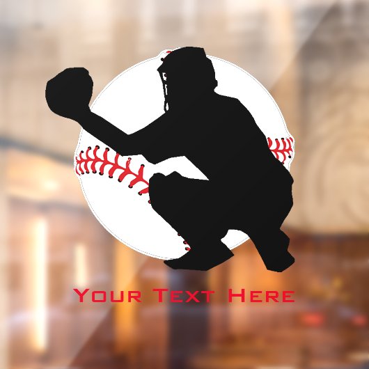 Baseball Catcher Window Cling Raamsticker (Vel 2)