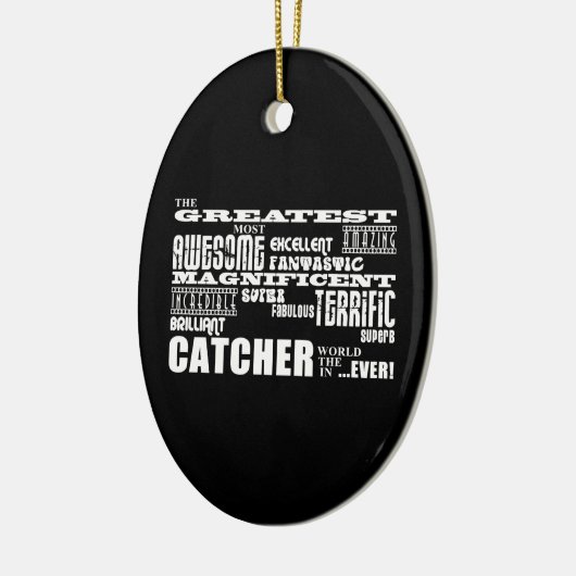 Baseball Catchers : Grootste vanger Keramisch Ornament (Links)