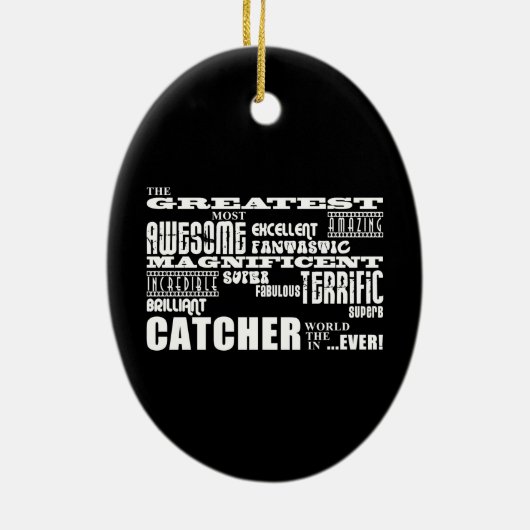 Baseball Catchers : Grootste vanger Keramisch Ornament (Achterkant)