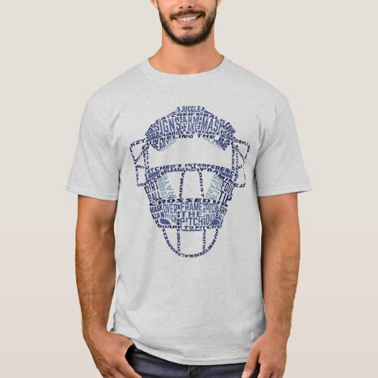 Baseball Catchers Maskertypografie T-shirt (Voorkant)