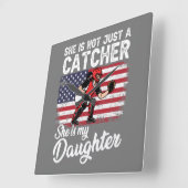 Baseball Catchers Sports US American Flag Vierkante Klok (Hoek)