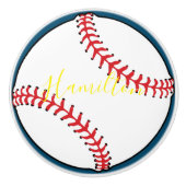 Baseball Ceramic Knob. met naam - HAMbyWG Keramische Knop (Voorkant)