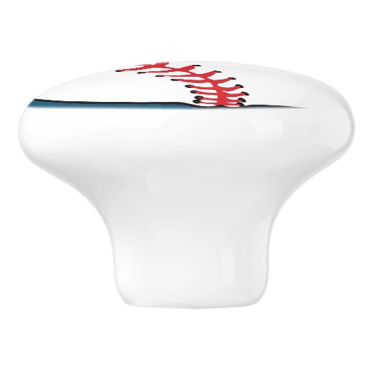 Baseball Ceramic Knob. met naam - HAMbyWG Keramische Knop (Zijkant)
