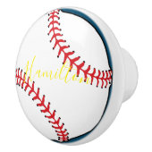 Baseball Ceramic Knob. met naam - HAMbyWG Keramische Knop (Rechts)