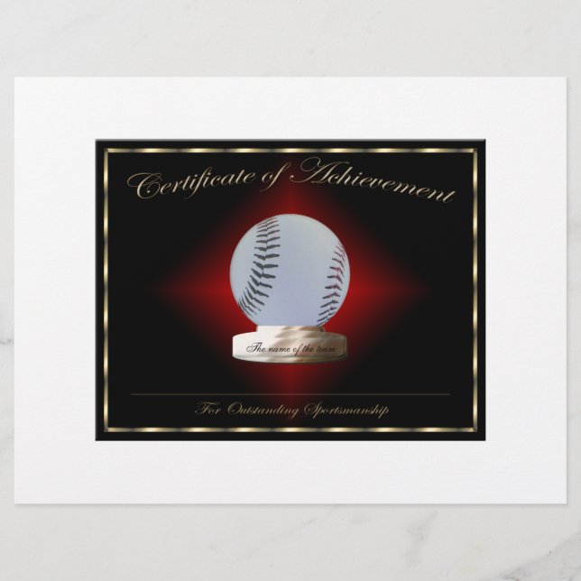 Baseball Certificate of Achievement (Voorkant)