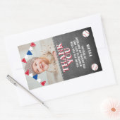 Baseball Chalkboard Kinder Foto Birthday Hartelijk Rechthoekige Sticker (Envelop)