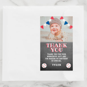Baseball Chalkboard Kinder Foto Birthday Hartelijk Rechthoekige Sticker