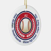 Baseball Champion Player School Red, White Blue Keramisch Ornament (Rechts)