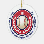 Baseball Champion Player School Red, White Blue Keramisch Ornament (Links)
