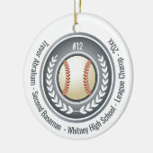 Baseball Champion Player School Silver Grey Keramisch Ornament (Links)