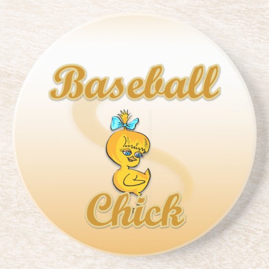 Baseball Chick Zandsteen Onderzetter (Voorkant)