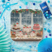 Baseball Christmas Bakery Treats Holiday Papieren Bordje (Feest)