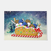 Baseball Christmas Doormat, Lovely Christmas Gift Deurmat (Voorkant)