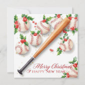 Baseball Christmas  Feestdagenkaart (Voorkant)