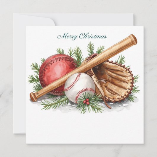 Baseball Christmas  Feestdagenkaart (Voorkant)