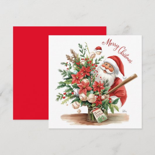 Baseball Christmas  Feestdagenkaart (Voorkant / Achterkant)