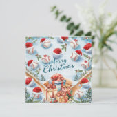 Baseball Christmas  Feestdagenkaart (Staand voorkant)