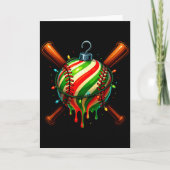 Baseball Christmas Ice Cream Drip Baseball Dripng  Kaart (Voorkant)