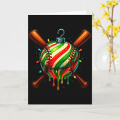 Baseball Christmas Ice Cream Drip Baseball Dripng  Kaart (Gele Bloem)