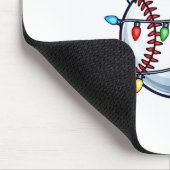 Baseball Christmas Lights Santa Christmas Baseball Muismat (Hoek)