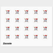 Baseball Christmas Lights Santa Christmas Baseball Ronde Sticker (Vel)