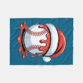 Baseball Christmas Santa Hat Dripng Festive Holida Fleece Deken (Voorkant (Horizontaal))