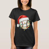 Baseball Christmas Shirt Funny Santa Hat Srt Men K (Voorkant)
